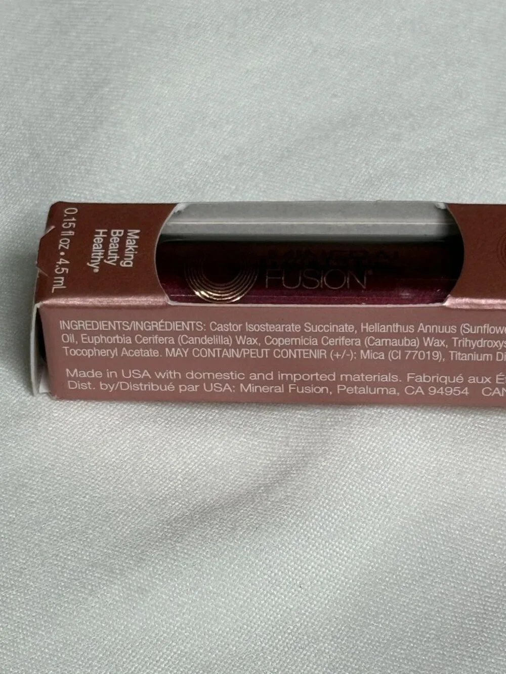 Mineral Fusion Hydro-Shine Lip Gloss Rabida 0.15 oz Vegan Clean Beauty New